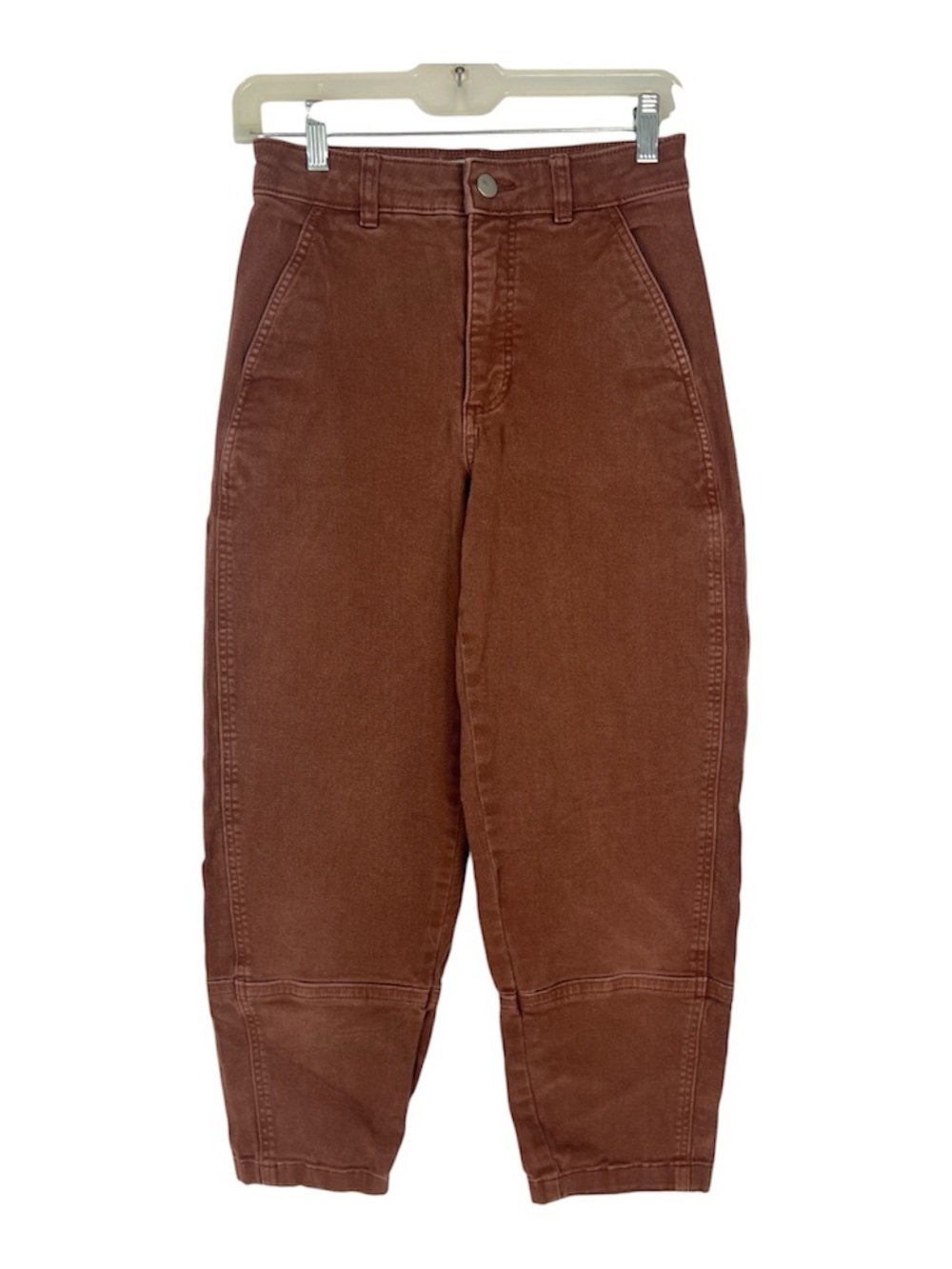 Everlane Sz 2 Barrel Leg High Waisted Utility Pants Brown
